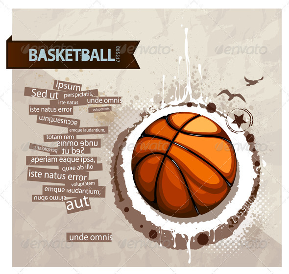 Grunge basketball illustration