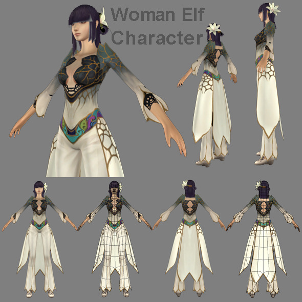 Woman Elf Character - 3DOcean Item for Sale