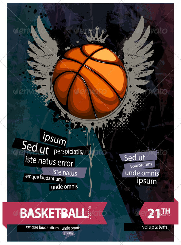 Grunge basketball illustration