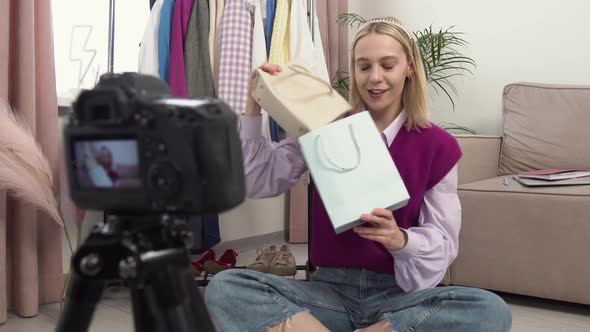 A Woman with a Paper Bag in Her Hands