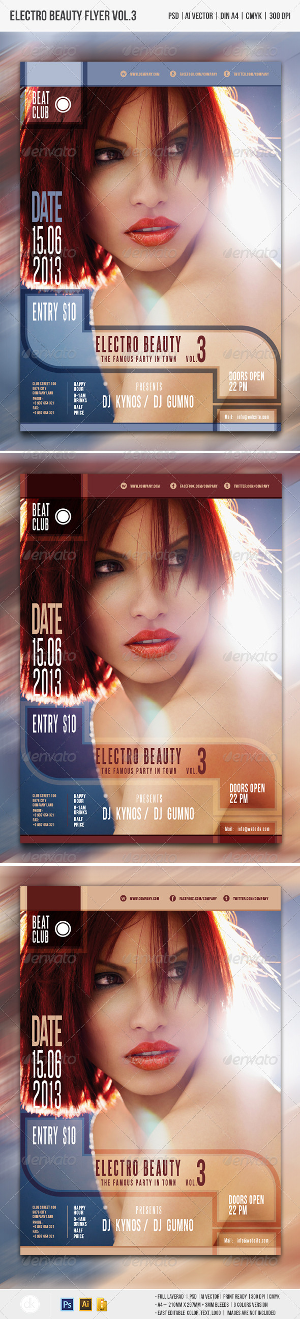 Electro Beauty Flyer Vol.3 - Clubs & Parties Events