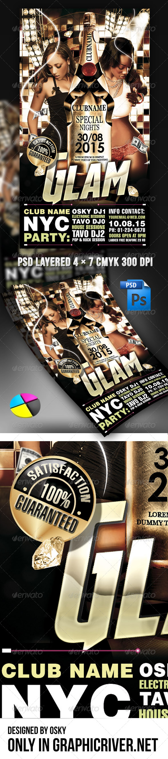 Glam Flyer - Clubs & Parties Events