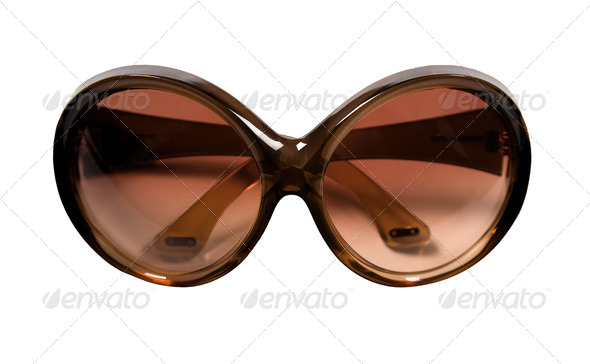 Big brown rimmed vintage sunglasses - Stock Photo - Images