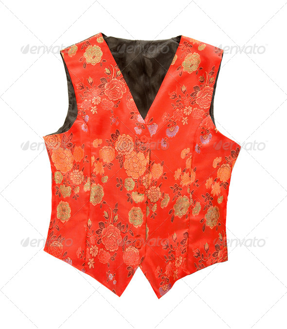 Red flowery vest - Stock Photo - Images