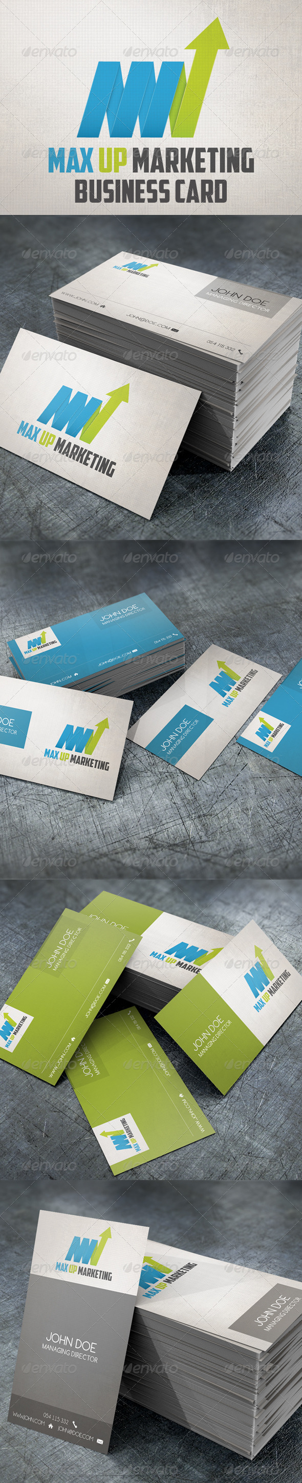 Max Up Business Card & Logo - Corporate Business Cards