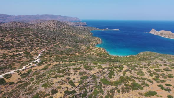 Aerial View of Kalydon Island, Crete, Greece