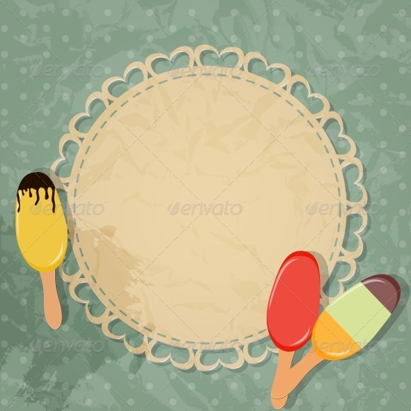 Gift Card with Ice Cream Design Elements - Valentines Seasons/Holidays