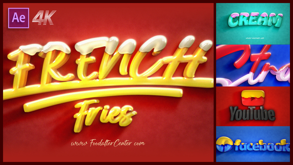 Food Dipped Cream Intro Text and Logo Logo Stings template preview