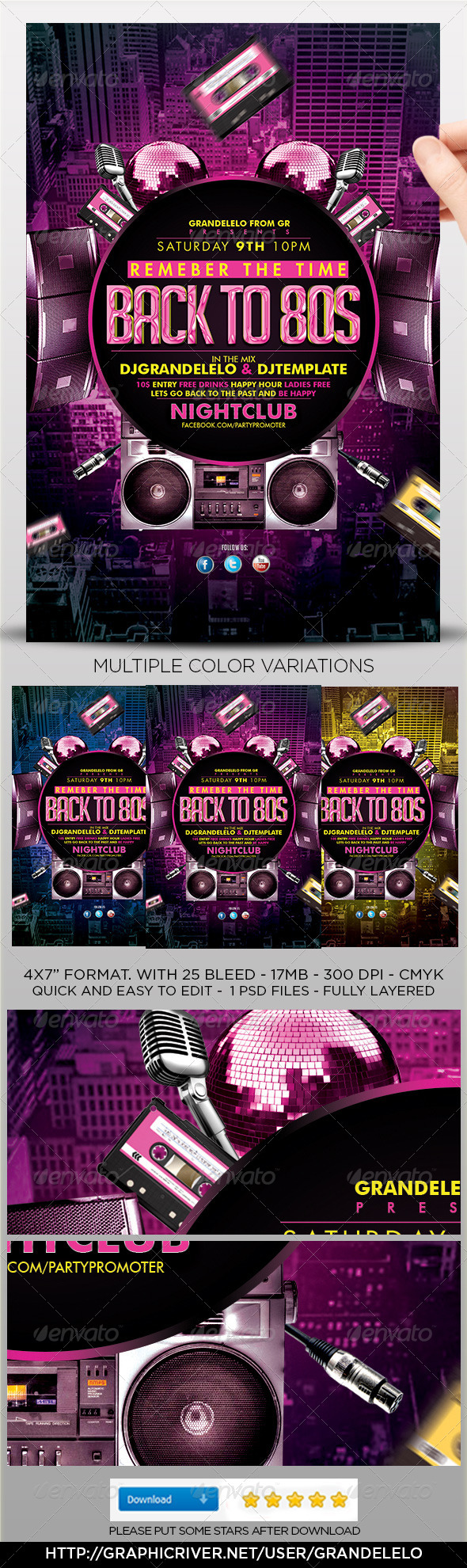Flash Back 80s Flyer Template - Events Flyers