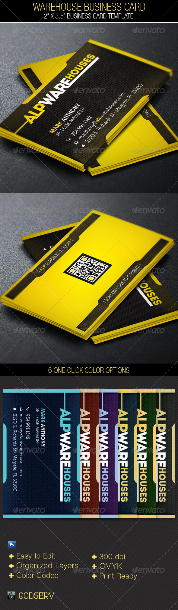 Warehouse Business Card Template - Industry Specific Business Cards