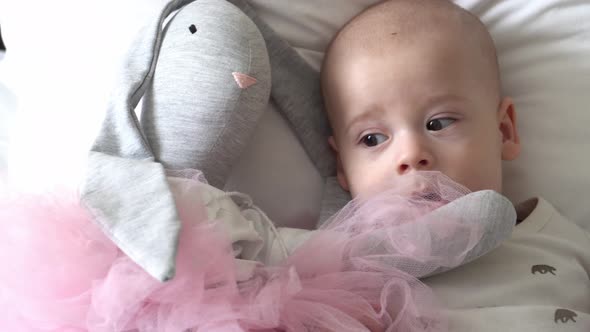 Closeup Happy Playful Kid 6 Month Old alt