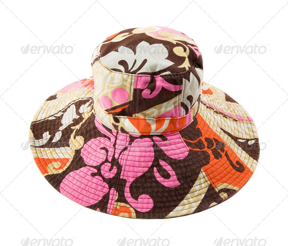 Flowery multicolor pattern floppy hat