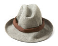 Grey felt fedora with brown hatband - PhotoDune Item for Sale