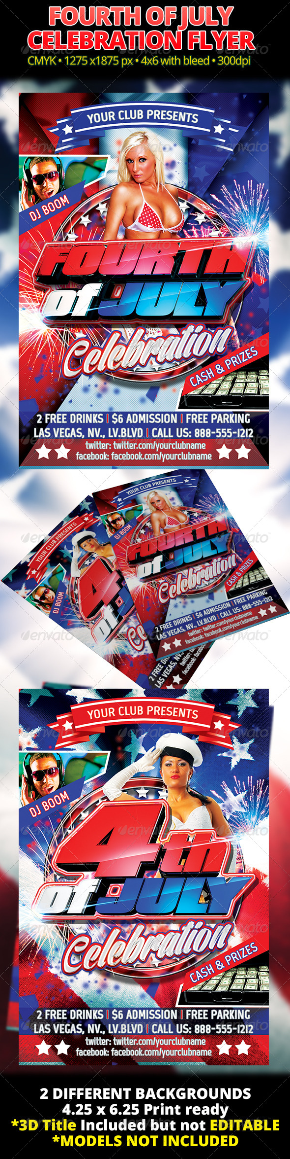Fourth Of July Celebration Flyer - Holidays Events