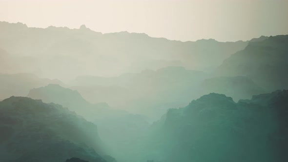 Fog in Rocky Mountain Valley alt