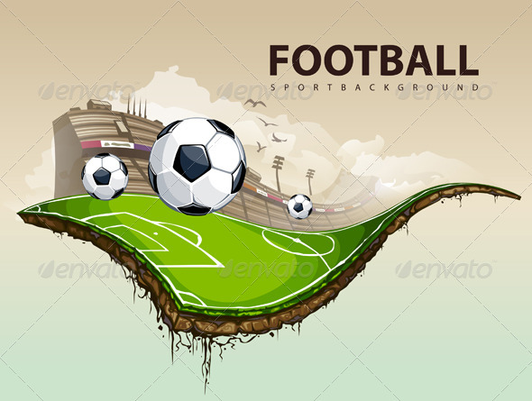Vector illustration of surreal soccer field - Vectors