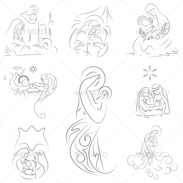 Jesus Christ Religious Vector Abstract Designs - Religion Conceptual