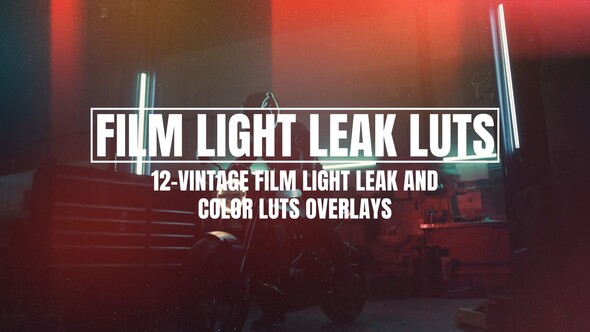 Vintage film light leak and color LUTs overlays Elements template preview