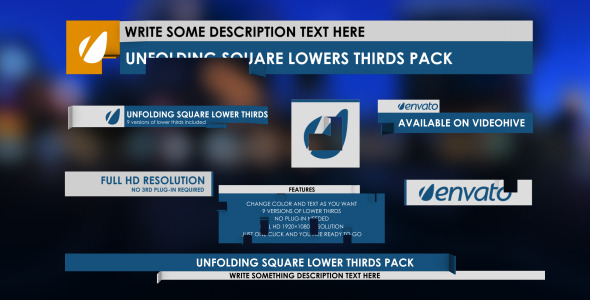Unfolding Square Lower Thirds Pack