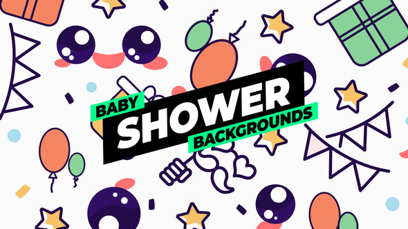 Kids Icons Backgrounds Elements template preview