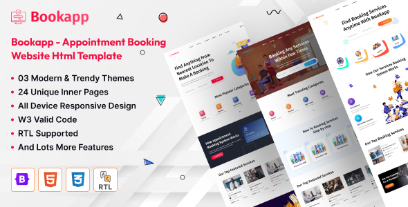 BookApp - Appointment Booking Website HTML Template by KreativDev ...