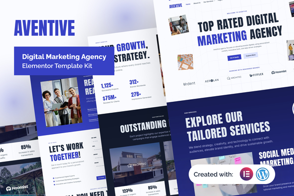 Aventive - Digital Marketing Agency Elementor Template Kit