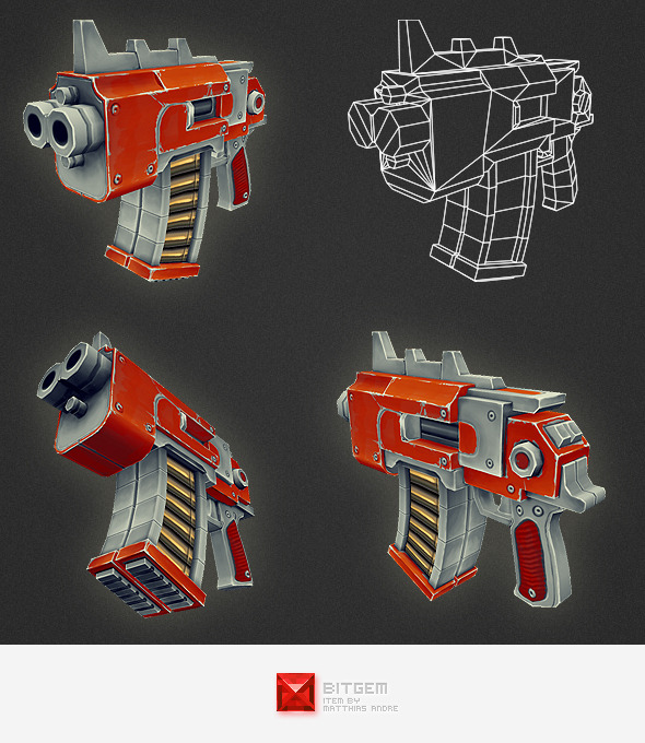 Low Poly Gun - 3Docean 4548284