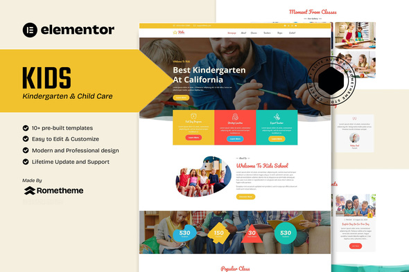 Kids - Kindergarten & Child Care Elementor Template Kit