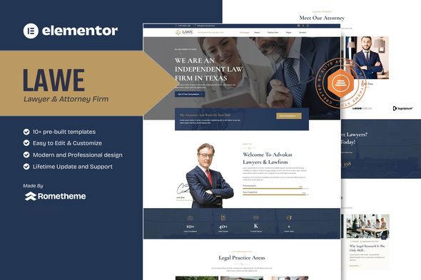 Lawe - Lawyer & Attorney Elementor Template Kit