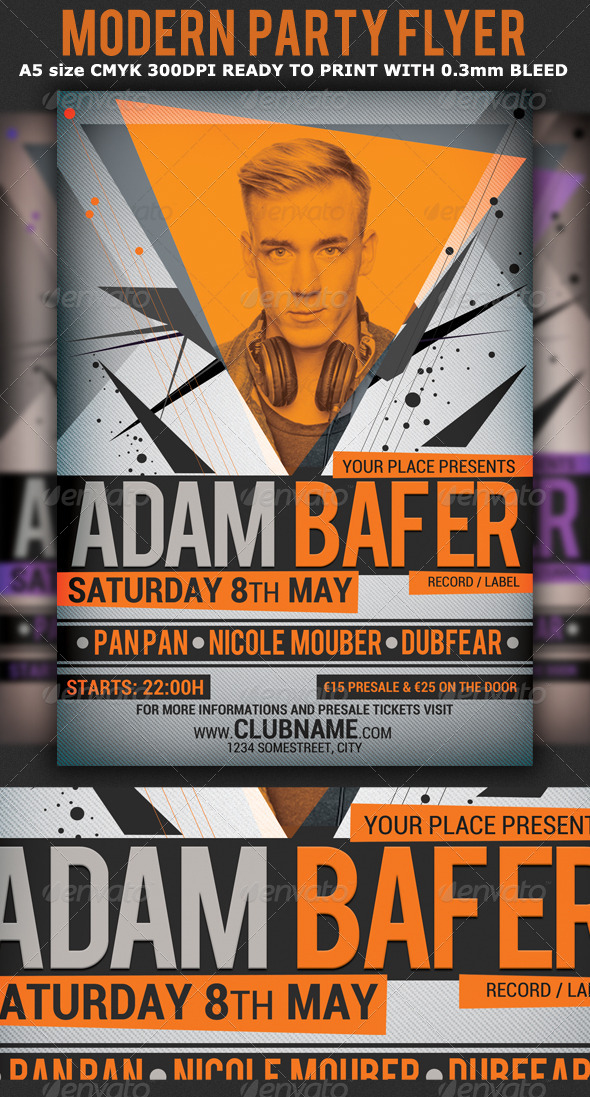 Modern Minimal Party Flyer Template - Clubs & Parties Events
