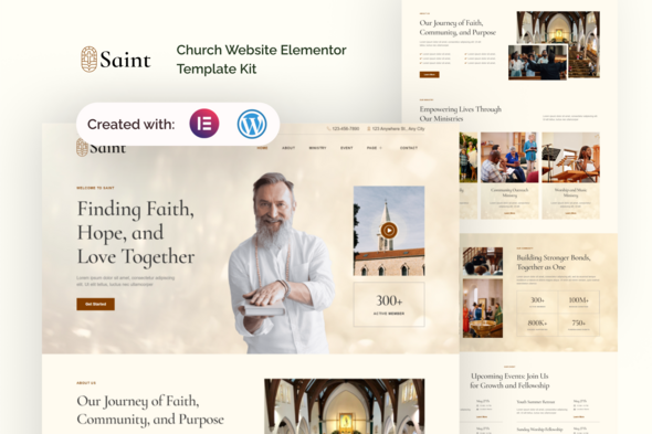 Saint - Church Website Elementor Template Kit