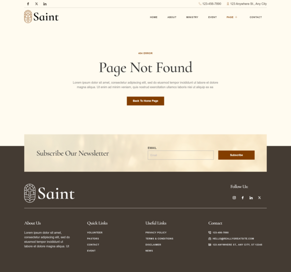 Saint - Church Website Elementor Template Kit
