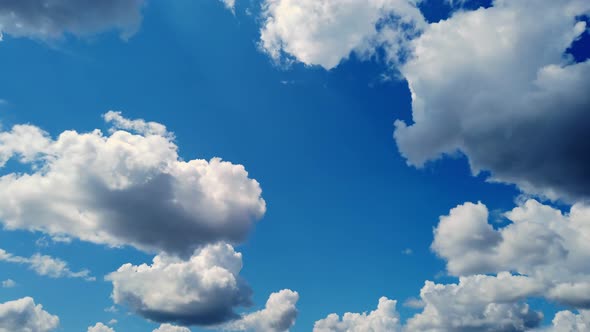 Timelapse, White, Beautiful Clouds Are Running Against the Blue Sky alt