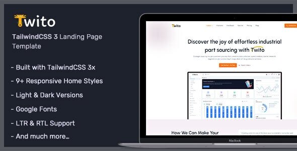 Twito - Tailwind CSS Landing Page Template
