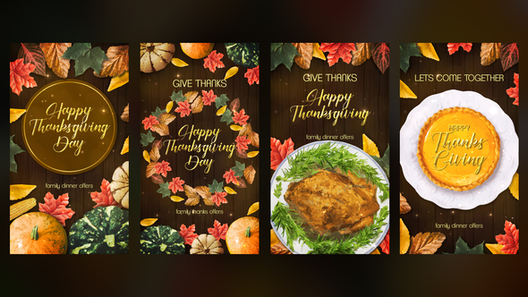 Thanksgiving Instagram Stories Openers template preview