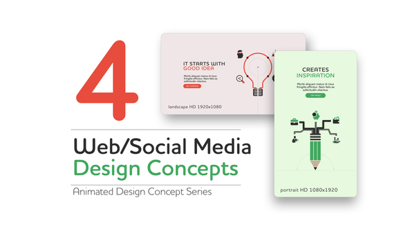 Web and Social Media Design Concept Infographics template preview
