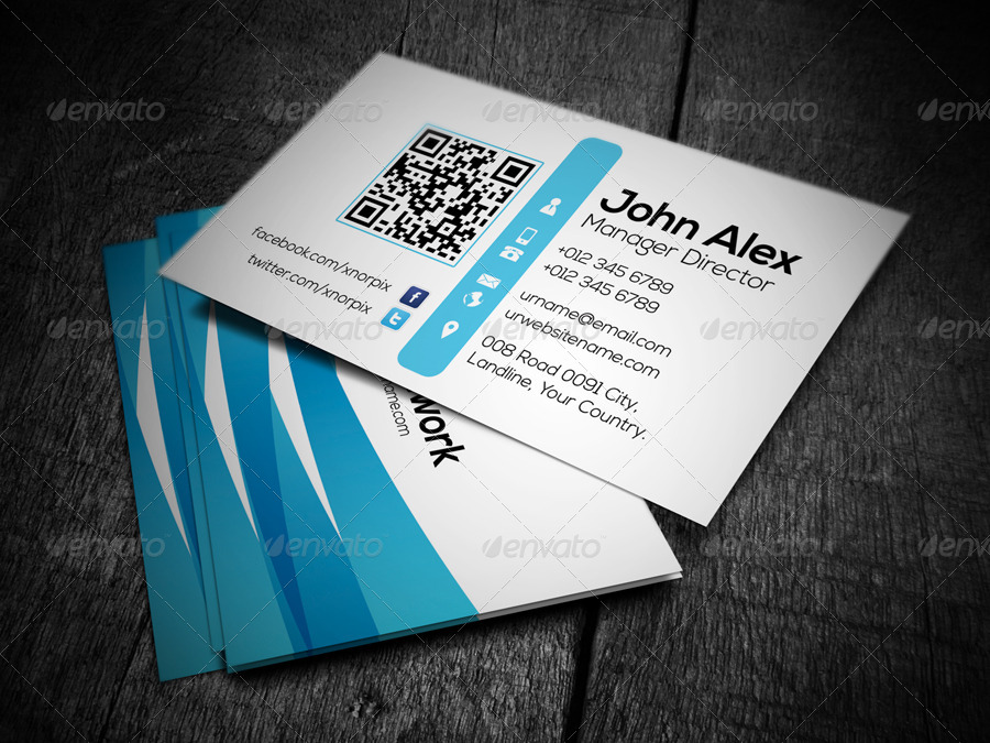 Blue Business Card, Print Templates | GraphicRiver