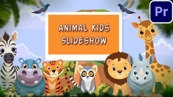 Children's Slideshow with Jungle and Savannah Animals MOGRTs For Premiere Pro Premiere Pro template preview