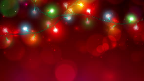 Animated Colorful Christmas Lights. Merry Christmas Happy New Year Holiday Greeting Card. Xmas alt