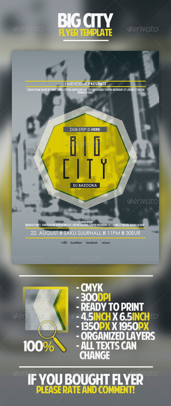 Big City Flyer Template - Clubs & Parties Events