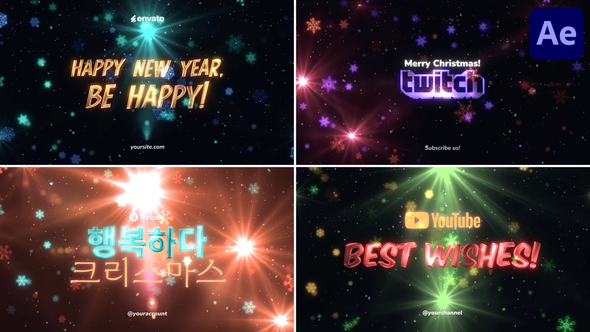 Christmas And New Year Greetings Typography for After Effects Titles template preview