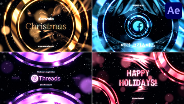 Christmas Wishes Time Typography for After Effects Titles template preview