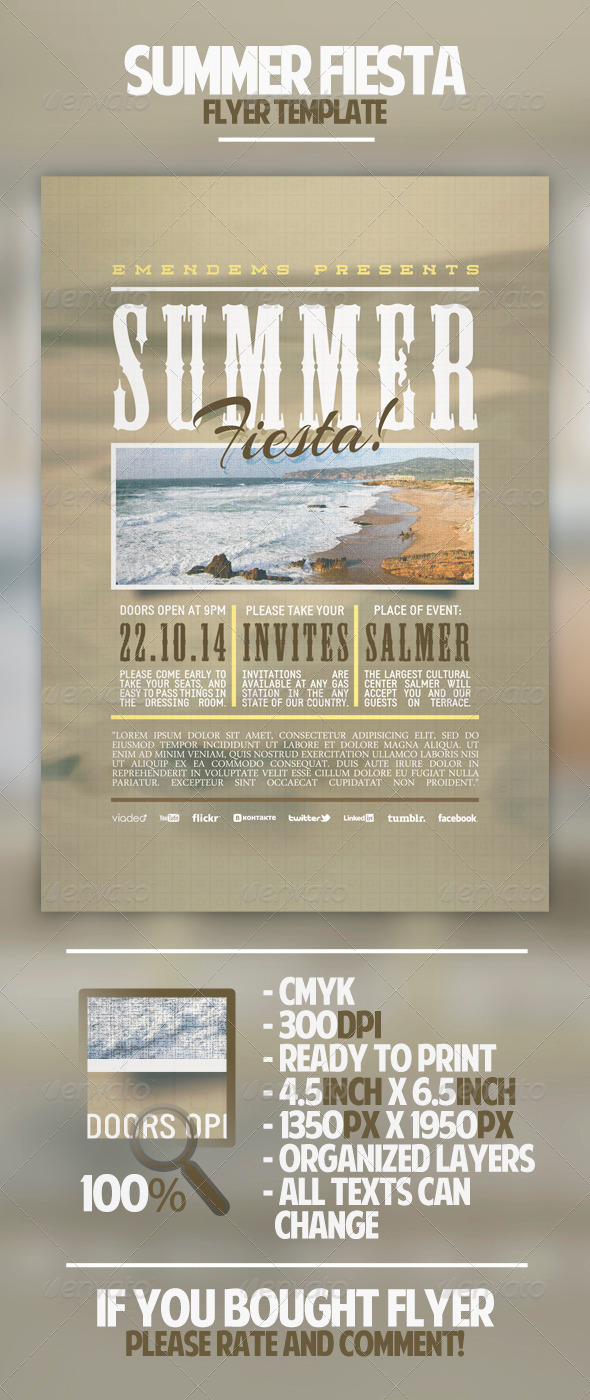 Summer Fiesta Flyer Template - Miscellaneous Events