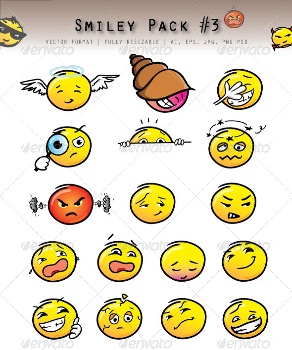 Emoticon Pack #3 - Characters Vectors