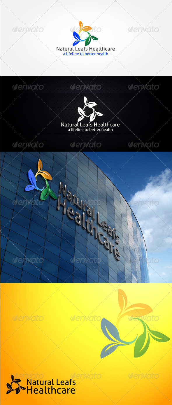Natural Leafs Healthcare Logo Template - Nature Logo Templates