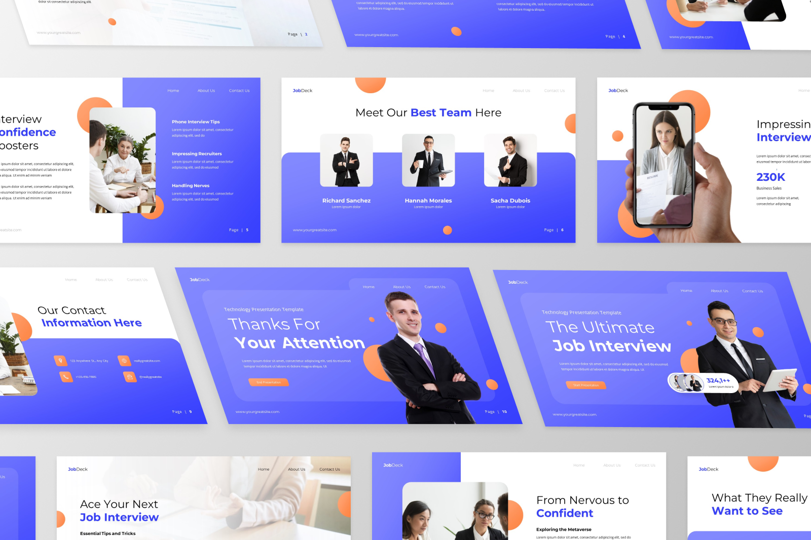 Jobdeck - Job Interview PowerPoint Template, Presentation Templates