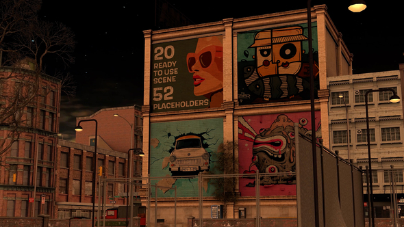 Street Art, Graffiti & Advertisement Mockups Video Displays template preview