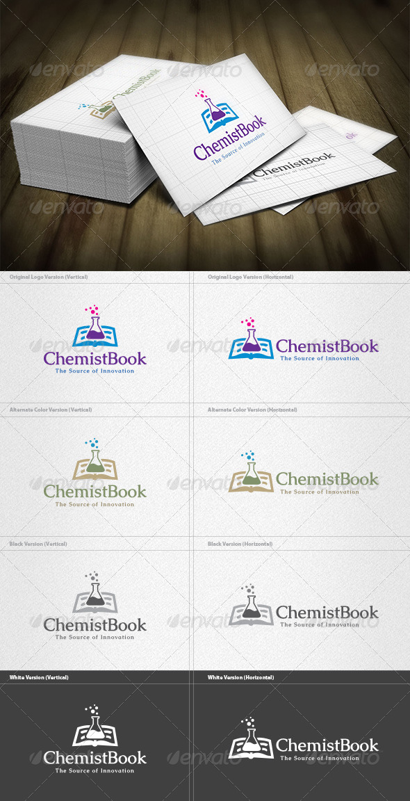 Chemistry Book Logo - Objects Logo Templates