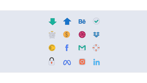 Adds & Social Media Icons vol. 1 Infographics template preview