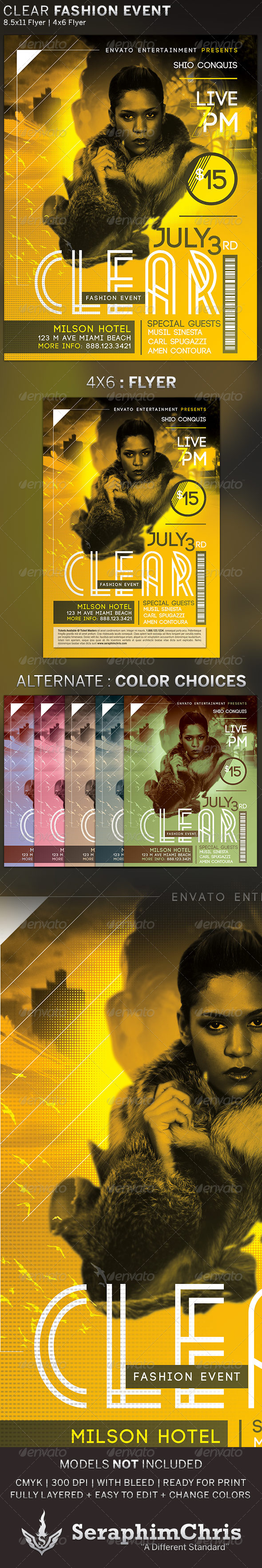 Clear: Fashion Event Flyer Template - Events Flyers